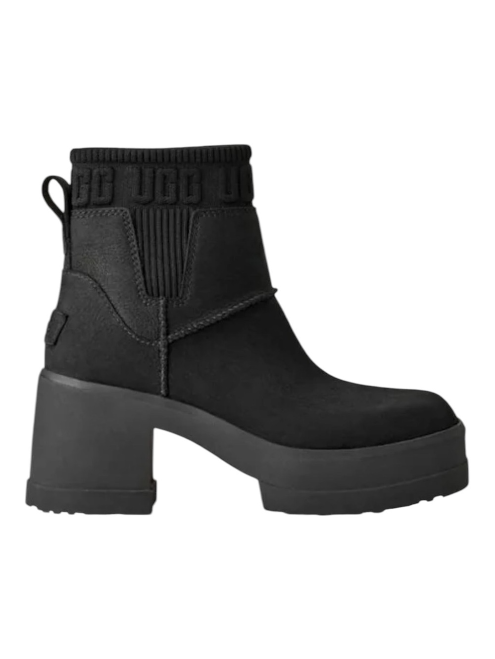 UGG Moxy Chelsea Boots Womens 9 Black  Platform Block Heel